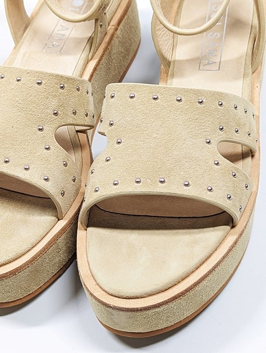 Sol Sana Women's Penelope Flatform Sandal Ecru Suede Stud Size 40 EU (MSRP $170)