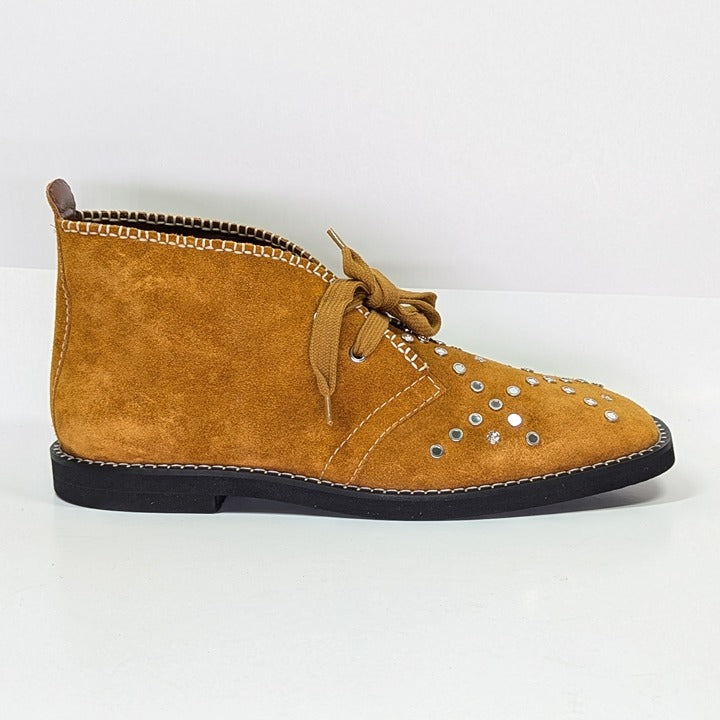 Wales Bonner Men's Studded Calf Suede Desert Studs Boots Size 43 (MSRP $1,050)