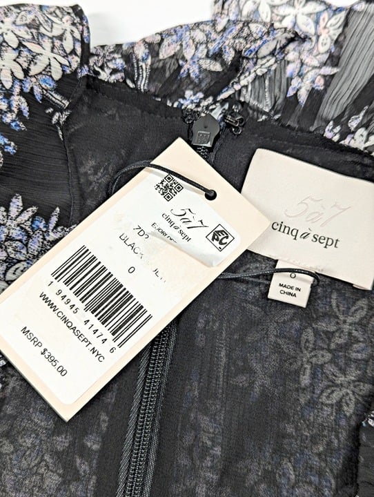 Cinq à Sept Emori Women's Floral Ruffle Minidress Size 0 (MSRP $395)