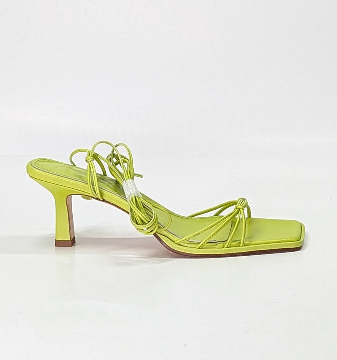 Aeyde Roda Women's Lace up Leather Sandals Apple Green Size 38.5 EU (MSRP $295)