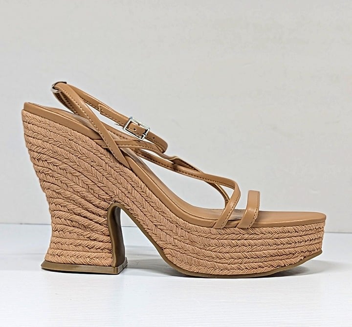 Marc Fisher LTD Women's Fetch Ankle Strap Espadrille Natural Size 9 (MSRP $140)