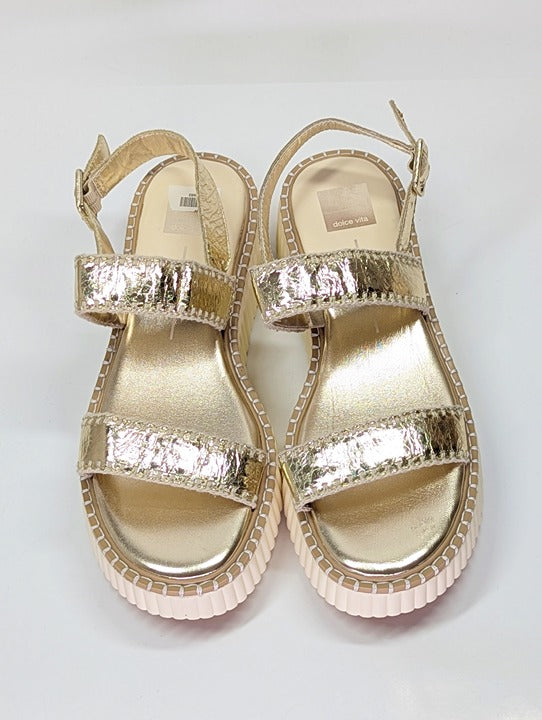 Dolce Vita Daiya Women's Metallic Platinum Platform Sandal Size 9.5 (MSRP $130)