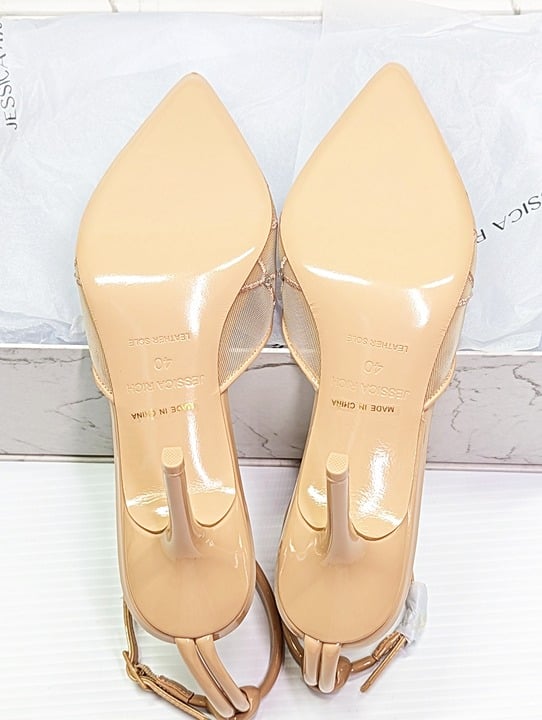Jessica Rich Women's Amora Embellished Mesh Pointed Toe Pumps Size 40 MSRP $250