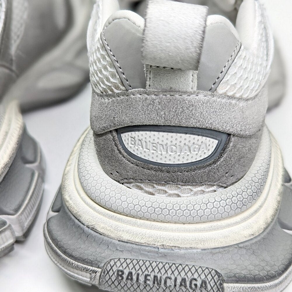 Balenciaga 3XL Distressed Suede & Mesh Sneakers Light Grey Size 37 MSRP $1,130