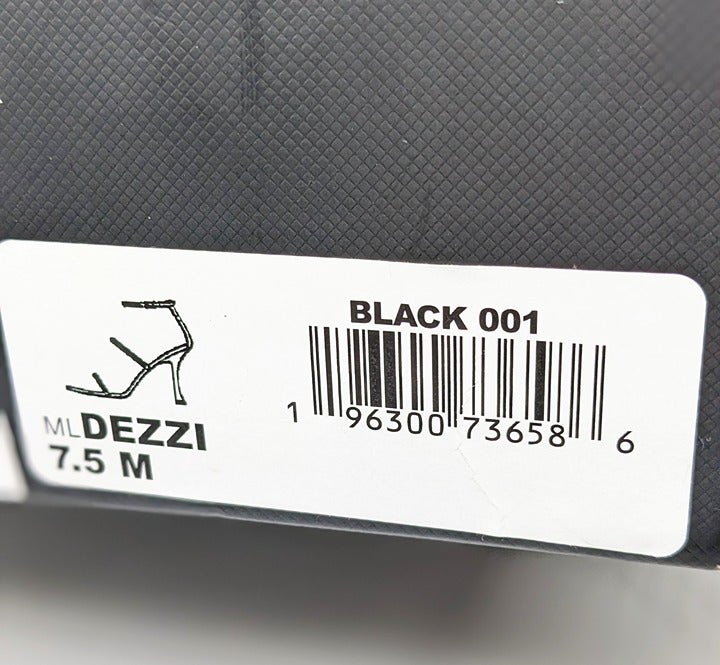 Marc Fisher Women's Dezzi Rhinestone Ankle Strap Sandal Black Size 7.5 MSRP $150