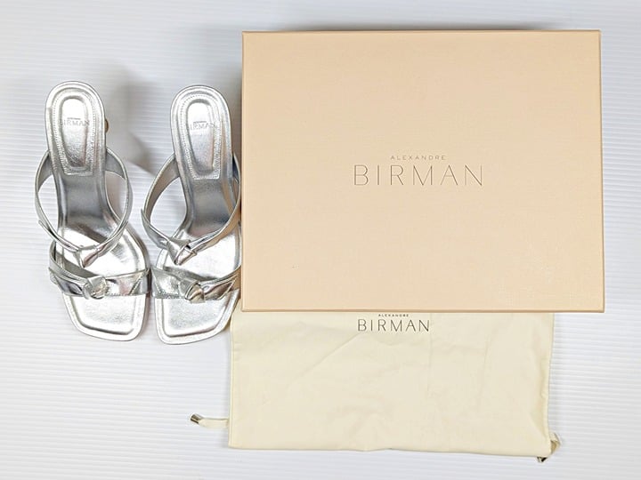 Alexandre Birman Clarita 85 Squared Flare Leather Sandals Size 39.5 IT MSRP $595