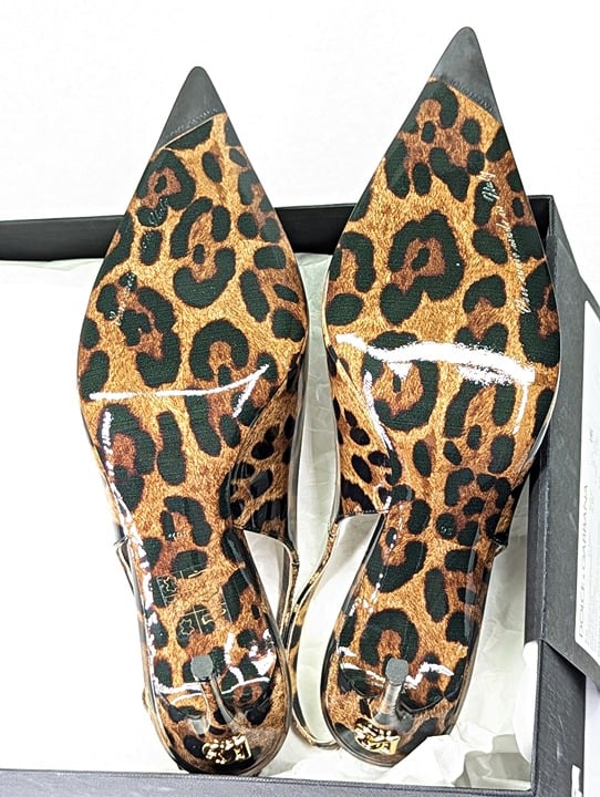 Dolce&Gabbana Leopard Pointed Toe Slingback Stiletto Pumps Size 36.5 MSRP $1,145