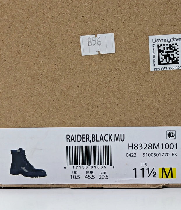 Vince Men's Raider Lace Up Boots in Black Leather Size 11.5 (MSRP $395)