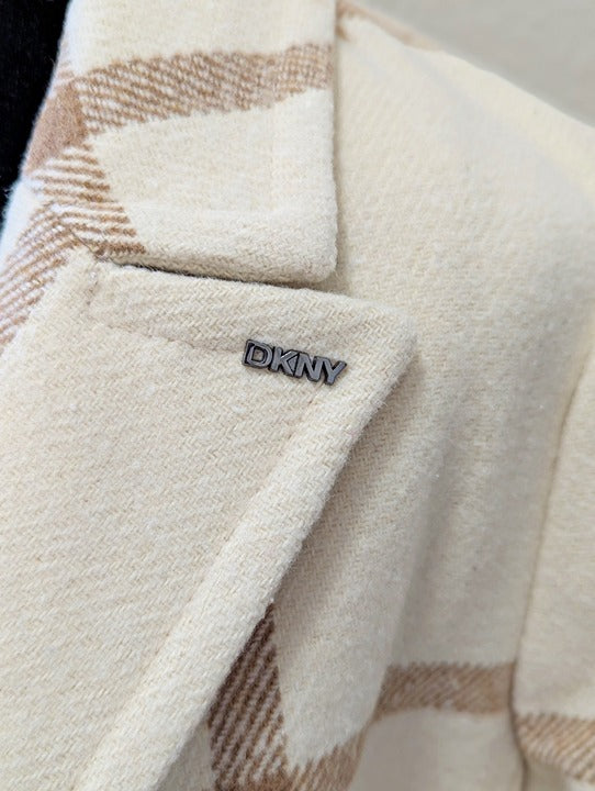 DKNY Women's Petite Belted Notch Collar Coat Size M 8-10 (MSRP $350)