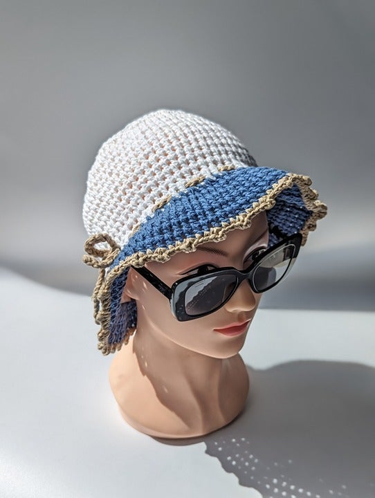 Carolyn Rowan Women's Accessories Crochet Cotton Bucket Hat (MSRP $175)