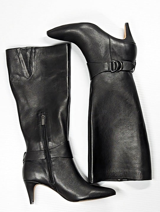 Splendid Women's Fortuna Buckled High Heel Boots Black Size 7.5 (MSRP $240)