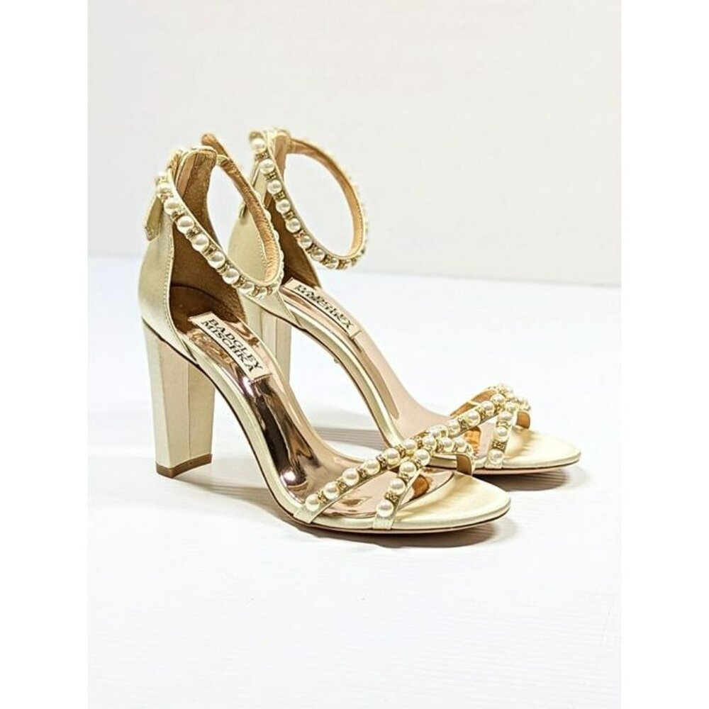 Badgley Mischka Women's Hooper Embellished Satin Heel Sandals Size 6 (MSRP $225)