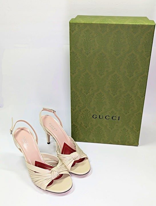 Gucci Crawford Women's Leather Slingback Sandal Women's Size 36 (MSRP $690)
