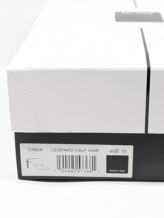 Dolce Vita Women's Cinda High-Heeled Leopard Calf Hair Mules Size 10 (MSRP $198)