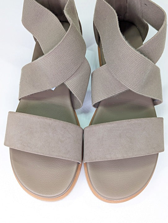 MIA Women's Valuna Flat Strappy Sandals Taupe Size 9 (MSRP $49)