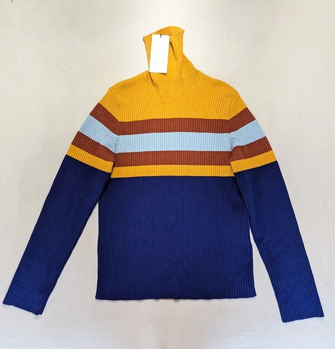 Gucci Men's Wool Multi Striped Turtleneck Sweater Size XL (MSRP $980)