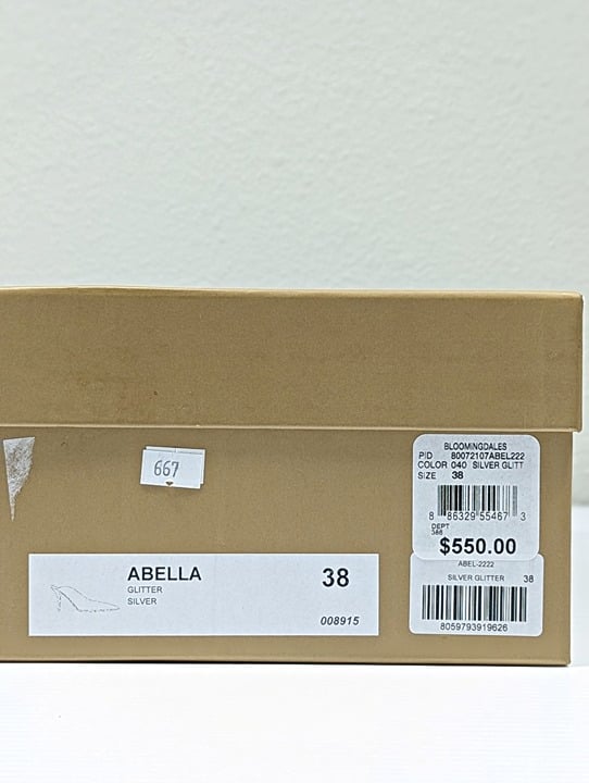 Gia Borghini Women's Abella Glitter Pointed Toe Heel Mules Size 38 (MSRP $550)