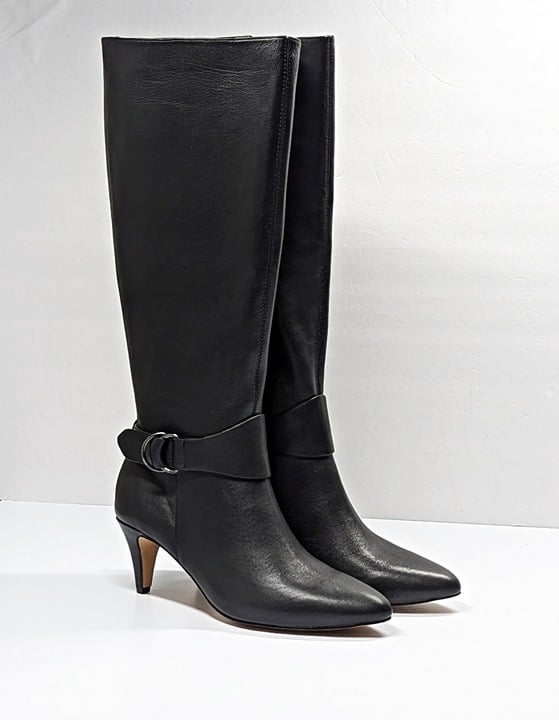 Splendid Women's Fortuna Buckled High Heel Boots Black Size 7.5 (MSRP $240)