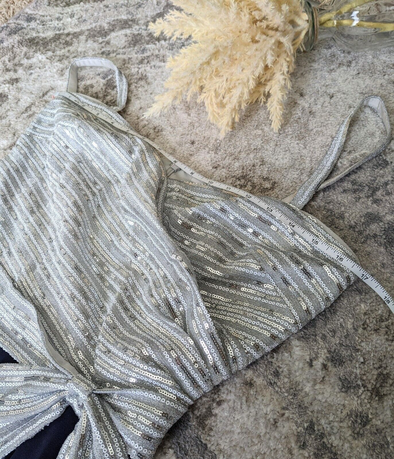 Lauren Ralph Lauren Women's Long Jumpsuit Metallic Sequin Top Size 8 (MSRP $260)
