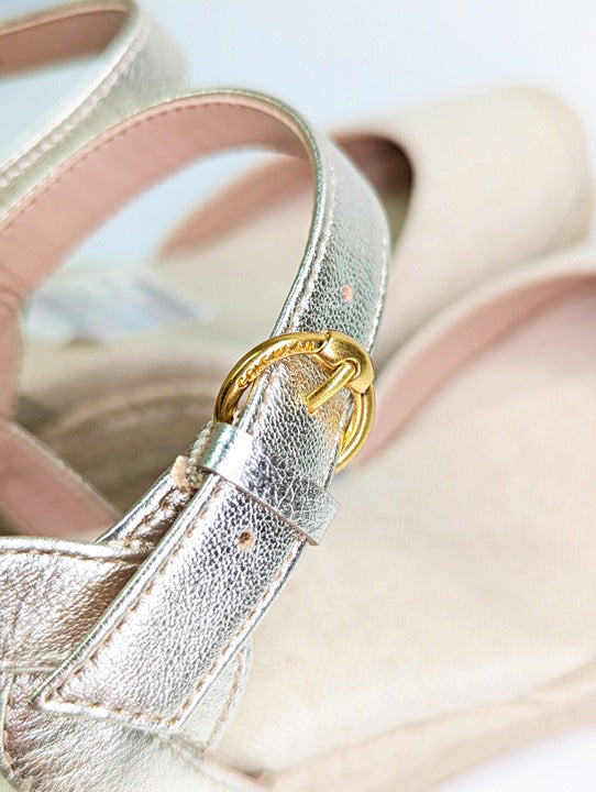 Cole Haan Cloudfeel Women's Espadrille Wedge Heels Linen Size 8 (MSRP $160)