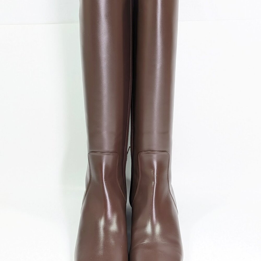 Valentino Garavani Womens Vlogo Medallion Calfskin Knee Boot Size 41 MSRP $2,190