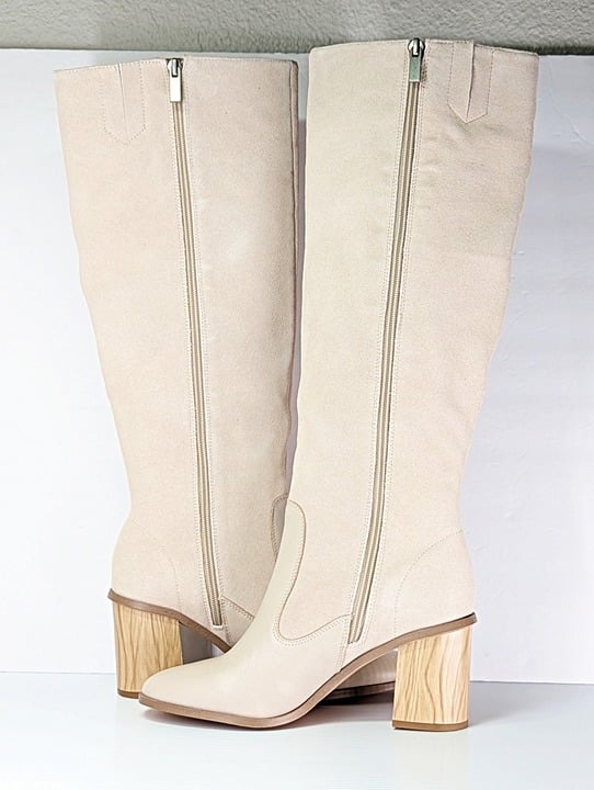 Splendid Women's Meadow Knee High Boots In Tapioca Suede Size 7.5 (MSRP $225)