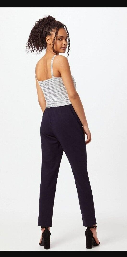 Lauren Ralph Lauren Women's Long Jumpsuit Metallic Sequin Top Size 8 (MSRP $260)