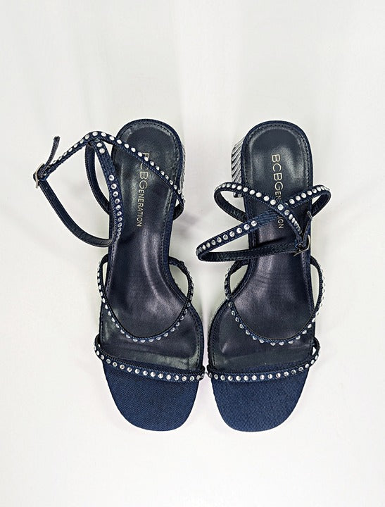 BCBGeneration Lissena-2 Women's Rhinestones Platform Sandal Size 8.5 MSRP $109