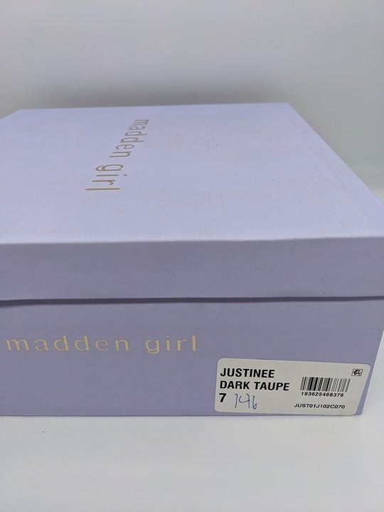Madden Girl Women's Justinee Faux Suede Heels Combat & Lace-up Boots Size 7