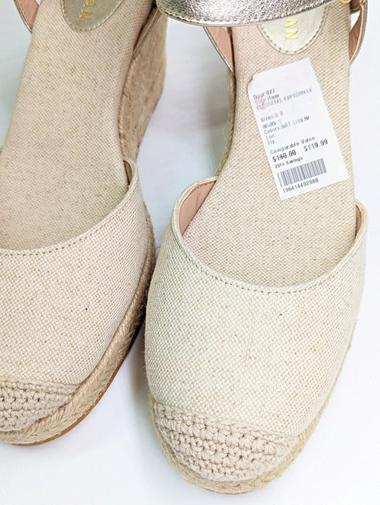 Cole Haan Cloudfeel Women's Espadrille Wedge Heels Linen Size 8 (MSRP $160)