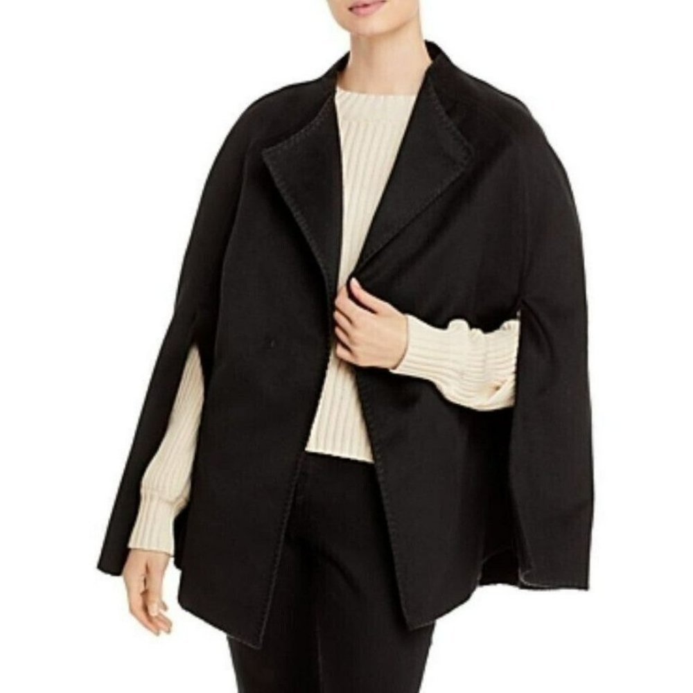 Aqua Women's Black Lapel Collar Cape (MSRP $228)