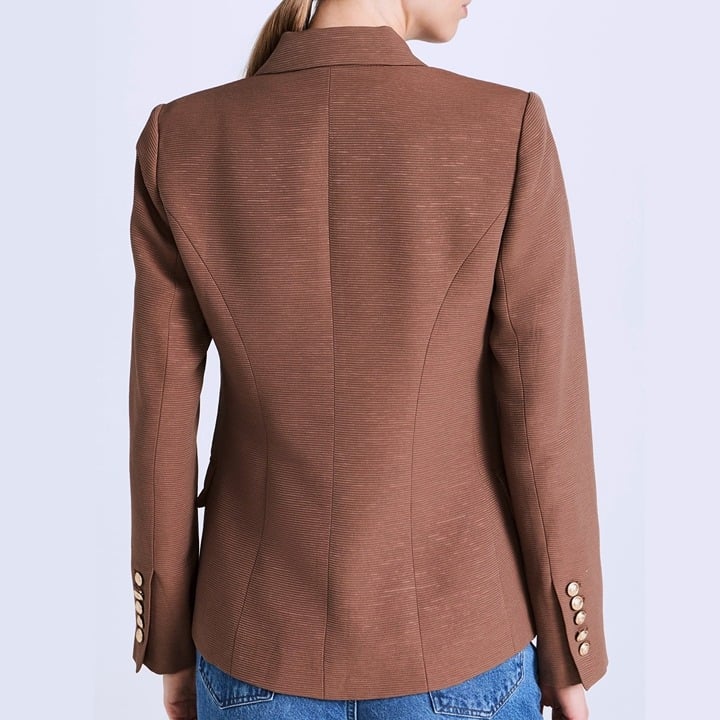 L’Agence Kenzie Women's Double Breasted Blazer in Fawn Size 16 (MSRP $595)
