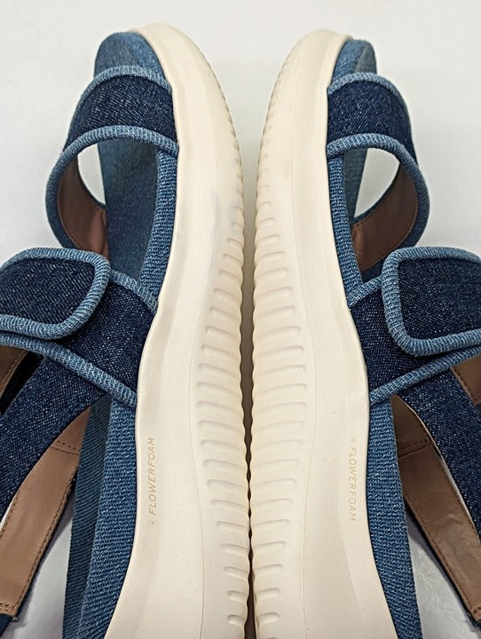 Cole Haan Meritt Women's Zerogrand Denim Platform Sandals Size 7.5 (MSRP $175)