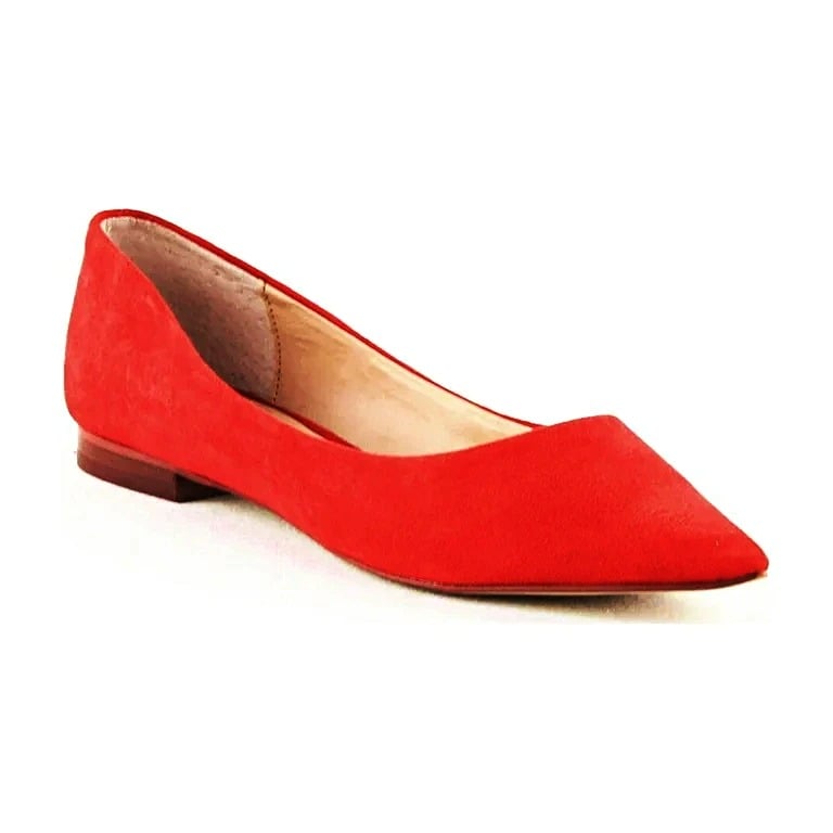 Aqua Women's Abel Red Suede Point Toe Flats Size 8.5 M (MSRP $79)