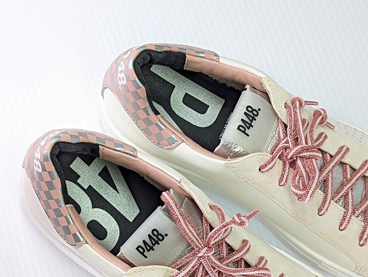 P448 Women's Thea Lace-Up Low-Top Platform Sneakers Minichess Size 40 MSRP $298
