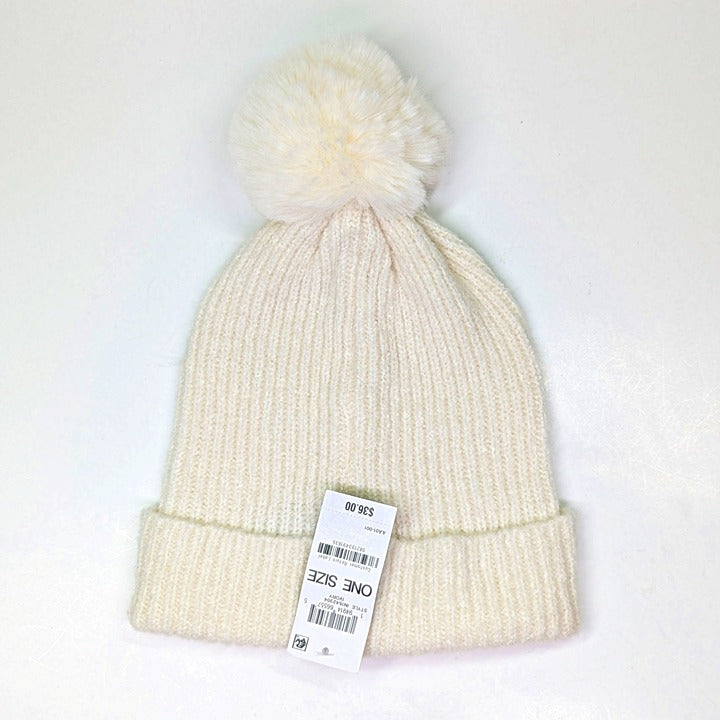I.N.C. International Concepts Women's Ivory Embellished Beanie (MSRP $36)