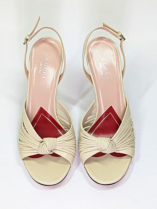 Gucci Crawford Women's Leather Slingback Sandal Women's Size 36 (MSRP $690)