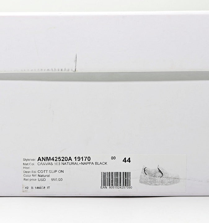 JW Anderson Men's Slip-Ons Natural Canvas Sneakers Size 44 (MSRP $595)