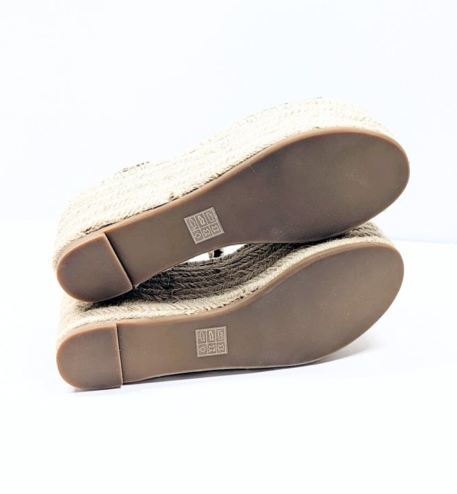 Pour La Victoire Women's Ria Suede & Raffia Platform Sandals Size 6.5 MSRP $245