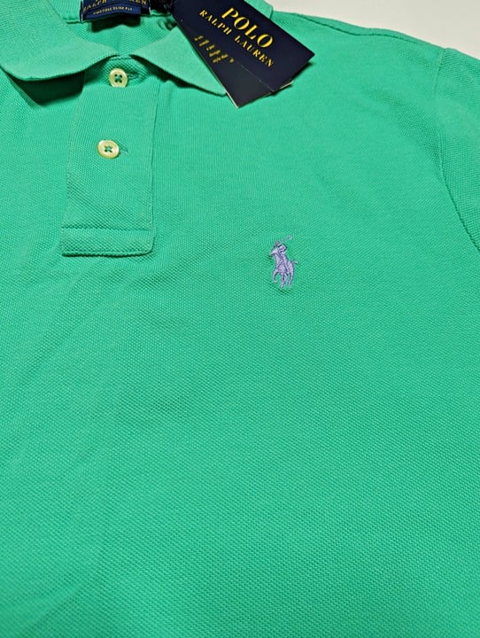 Polo Ralph Lauren Men's Cotton Custom Slim Fits Solid Green Size M MSRP $110