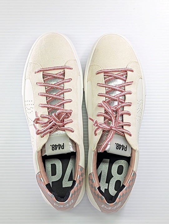 P448 Women's Thea Lace-Up Low-Top Platform Sneakers Minichess Size 40 MSRP $298