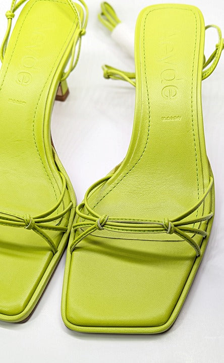 Aeyde Roda Women's Lace up Leather Sandals Apple Green Size 37 EU (MSRP $295)