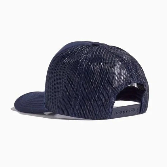 Kerri Rosenthal Women's Patch Stripes Trucker Hat in Navy (MSRP $48)