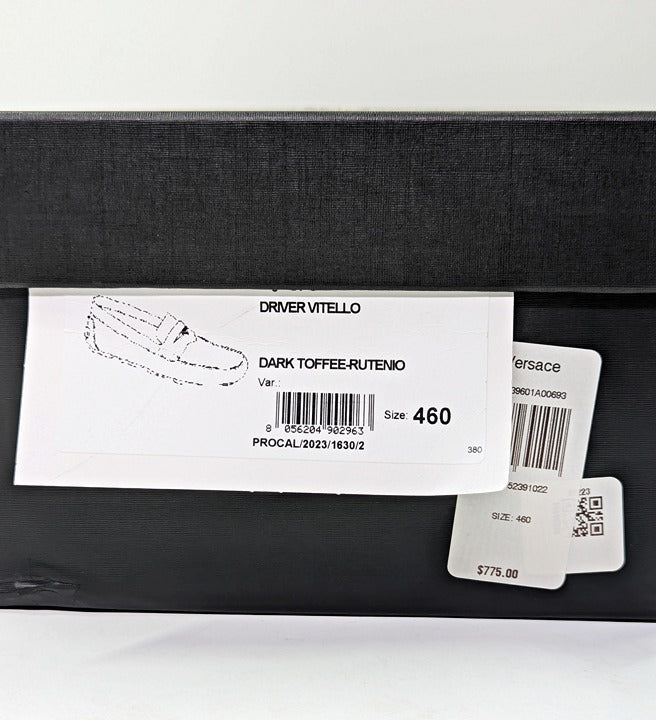 Versace Men's Medusa Biggie Leather Loafer Dark Toffee Size 46 (MSRP $775)