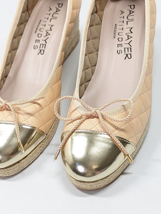 Paul Mayer Womens Just Orleans Quilted Espadrille Wedge Pumps Size 8.5 MSRP $250