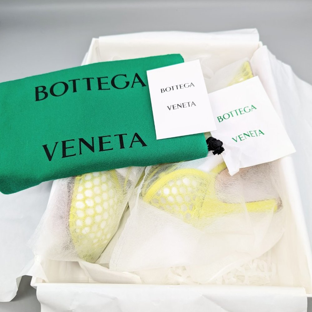 Bottega Veneta Women's Mesh High Heel Stretch Sandals Kiwi Size 36.5 MSRP $1,100