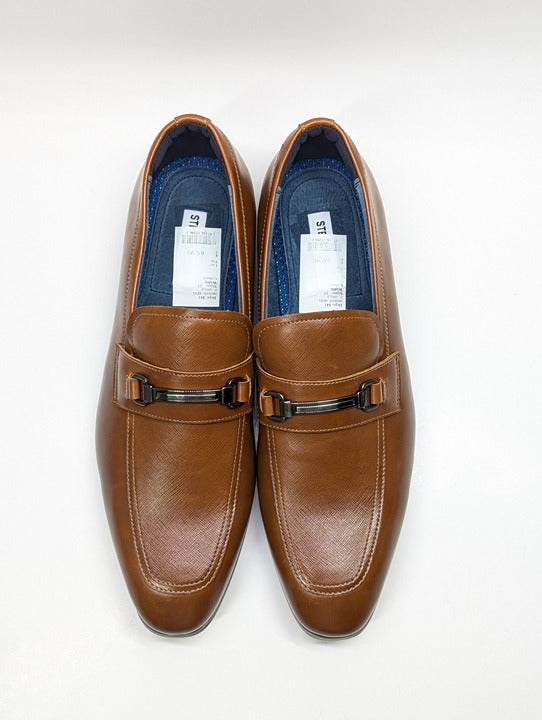 NWOB Steve Madden Shylo Men's Brown Leather Loafer Size 13 (MSRP $80)