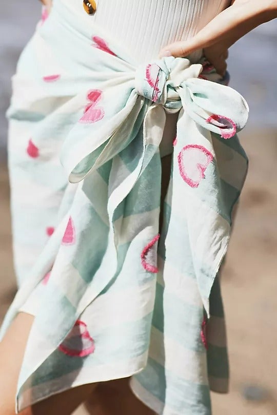 Kerri Rosenthal Women's Imperfect Heart Jacquard Sarong (MSRP $128)