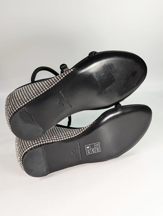 Alexander Wang Women's Dahlia Crystal Embellished Wedge Sandal Size 38 MSRP $850
