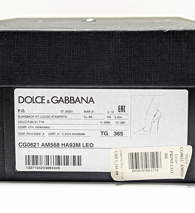 Dolce&Gabbana Leopard Pointed Toe Slingback Stiletto Pumps Size 36.5 MSRP $1,145